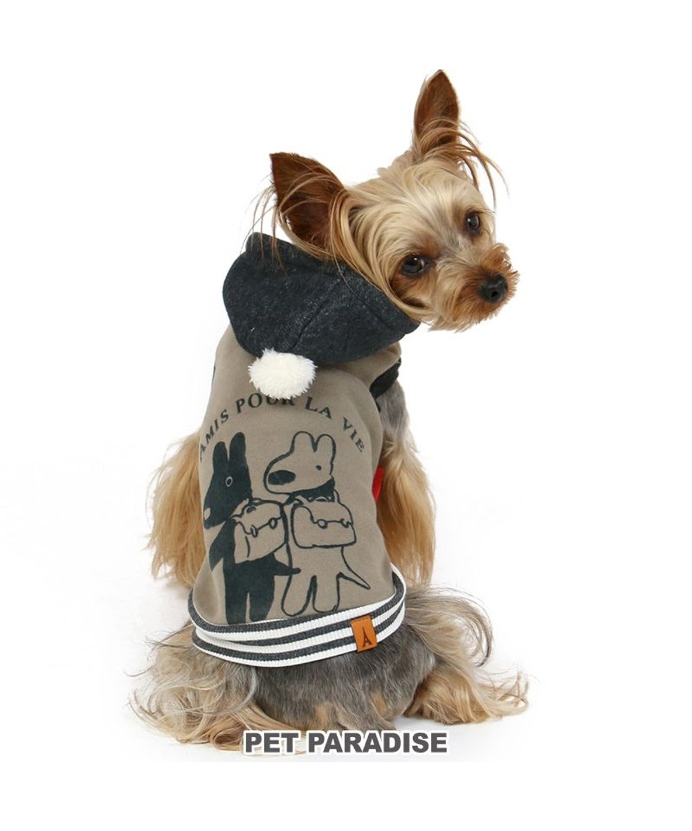 【オンワード】 PET PARADISE>ペットグッズ リサとガスパール モノクロ パーカー 【小型犬】 茶 ３Ｓ