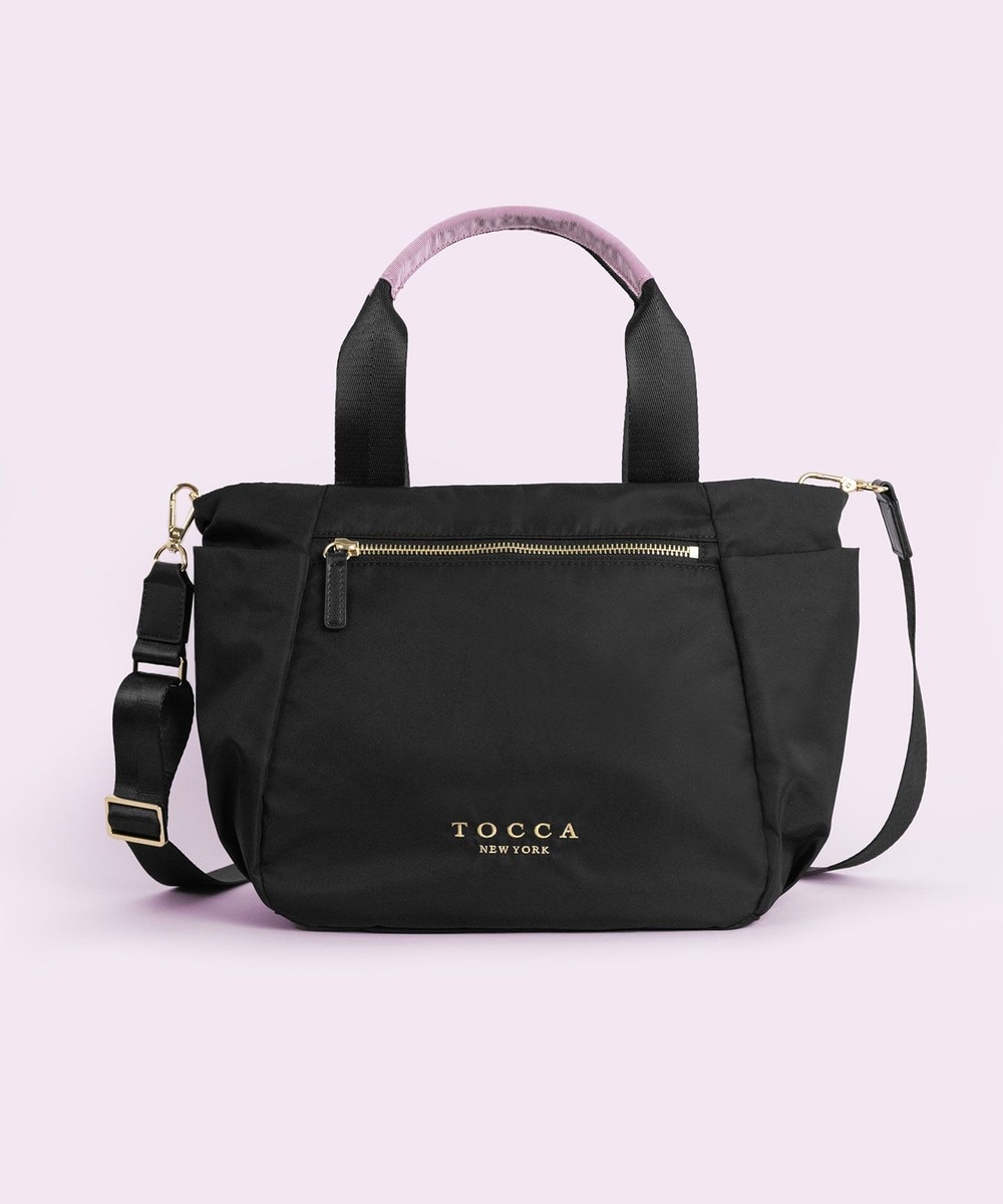 【オンワード】 TOCCA>バッグ 【サスティナブル素材・撥水・WEB&一部店舗限定】NUOTO NYLON TOTE トートバッグ ブラック(ショルダー紫ピンク) F レディース 【オンワード】 TOCCA>バッグ 【サスティナブル素材・撥水・WEB&一部店舗限定】NUOTO NYLON TOTE トートバッグ ブラック(ショルダー紫ピンク) F レディース