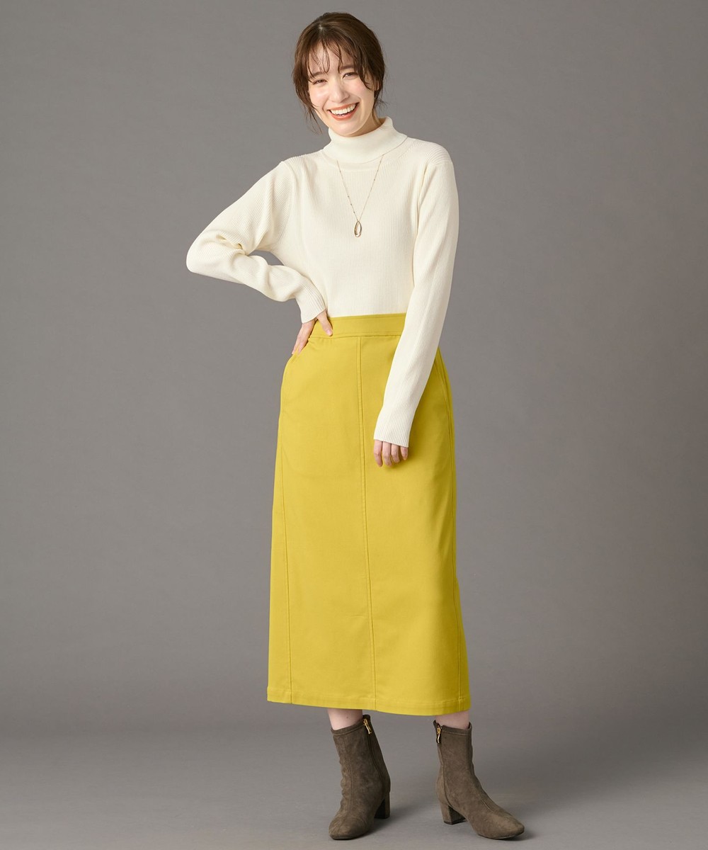 【オンワード】 ANY>スカート 【手洗い可/ウエストゴム】裏起毛ハイストレッチタイトスカート イエロー 2 レディース 【オンワード】 ANY>スカート 【手洗い可/ウエストゴム】裏起毛ハイストレッチタイトスカート イエロー 2 レディース