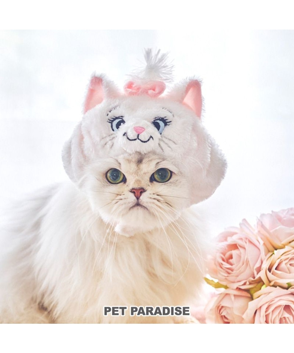 【オンワード】 PET PARADISE>ペットグッズ ディズニー マリーちゃん なりきり 猫帽子 《 小 / 中 》 ホワイト 猫帽子小