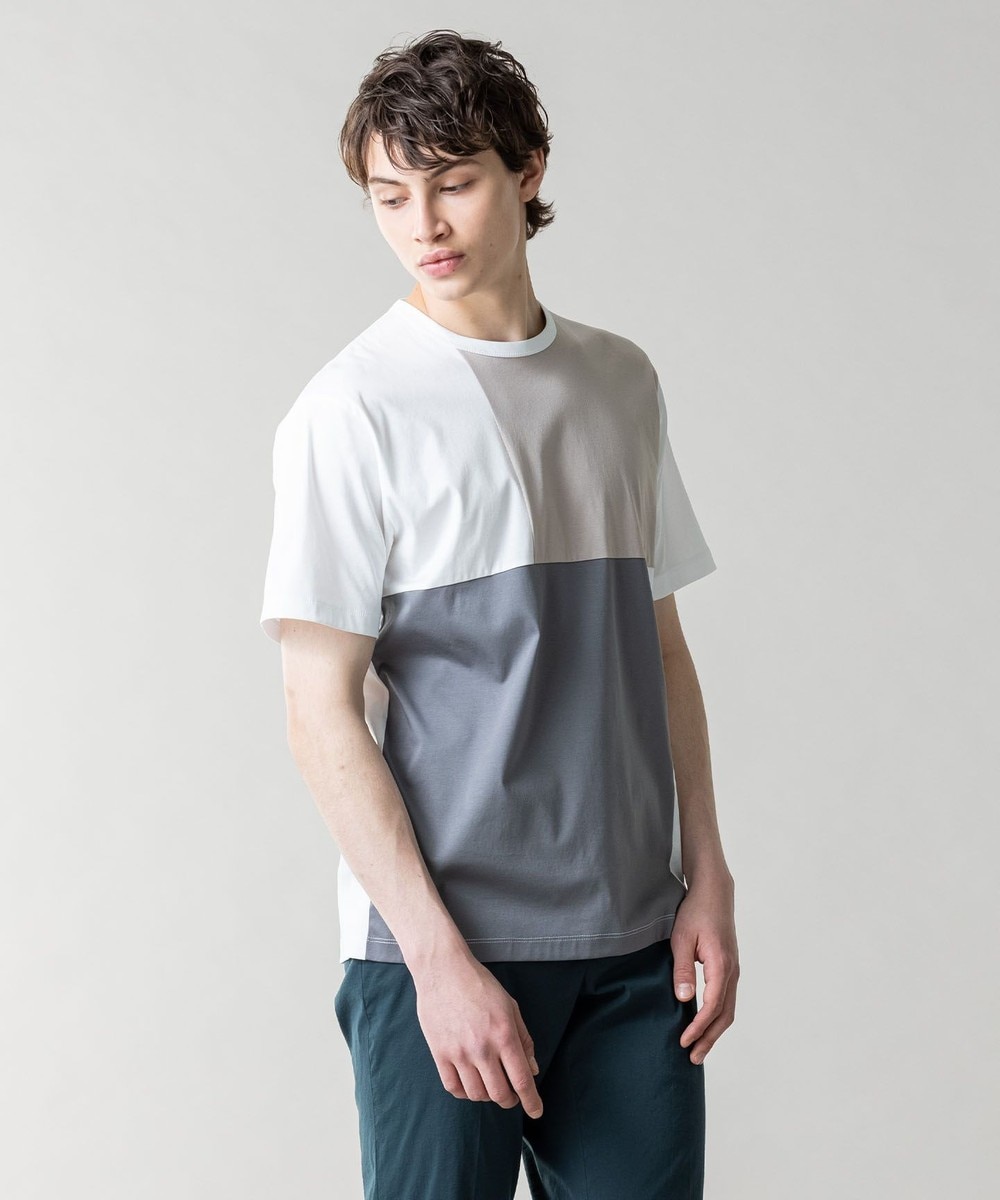 【オンワード】 JOSEPH MEN>トップス カラーコットンブロック Tシャツ パイングリーン 46 メンズ 【送料無料】