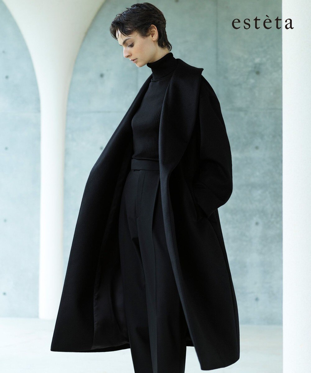 【オンワード】 23区 S（小さいサイズ）>ジャケット/アウター 【エステータ】ピュアカシミヤコート ブラック 32 レディース