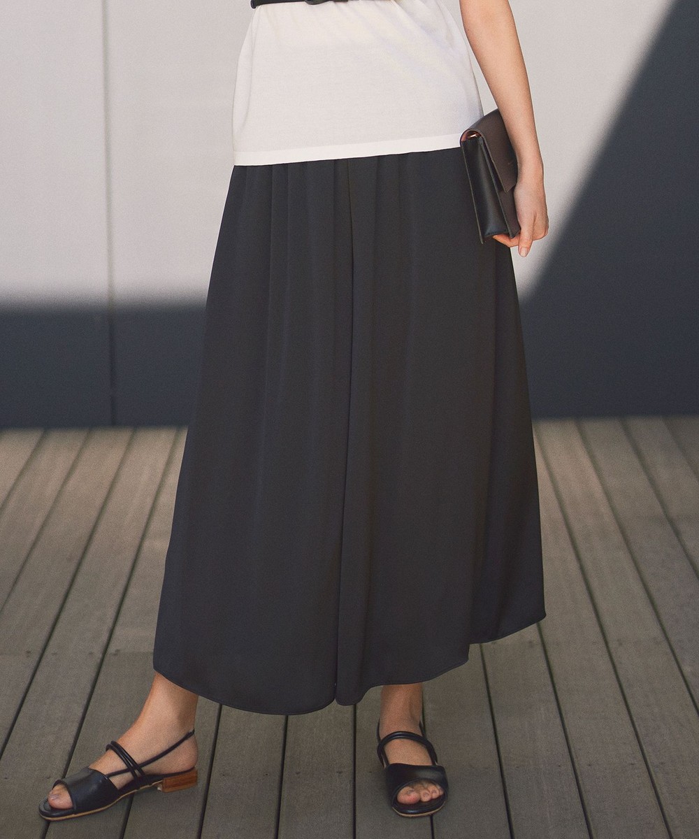 【オンワード】 自由区>パンツ 【カタログ掲載・セットアップ対応・ウエストゴム・洗える】セミブライトサテンギャザー パンツ ブラック 38 レディース 【オンワード】 自由区>パンツ 【カタログ掲載・セットアップ対応・ウエストゴム・洗える】セミブライトサテンギャザー パンツ ブラック 38 レディース