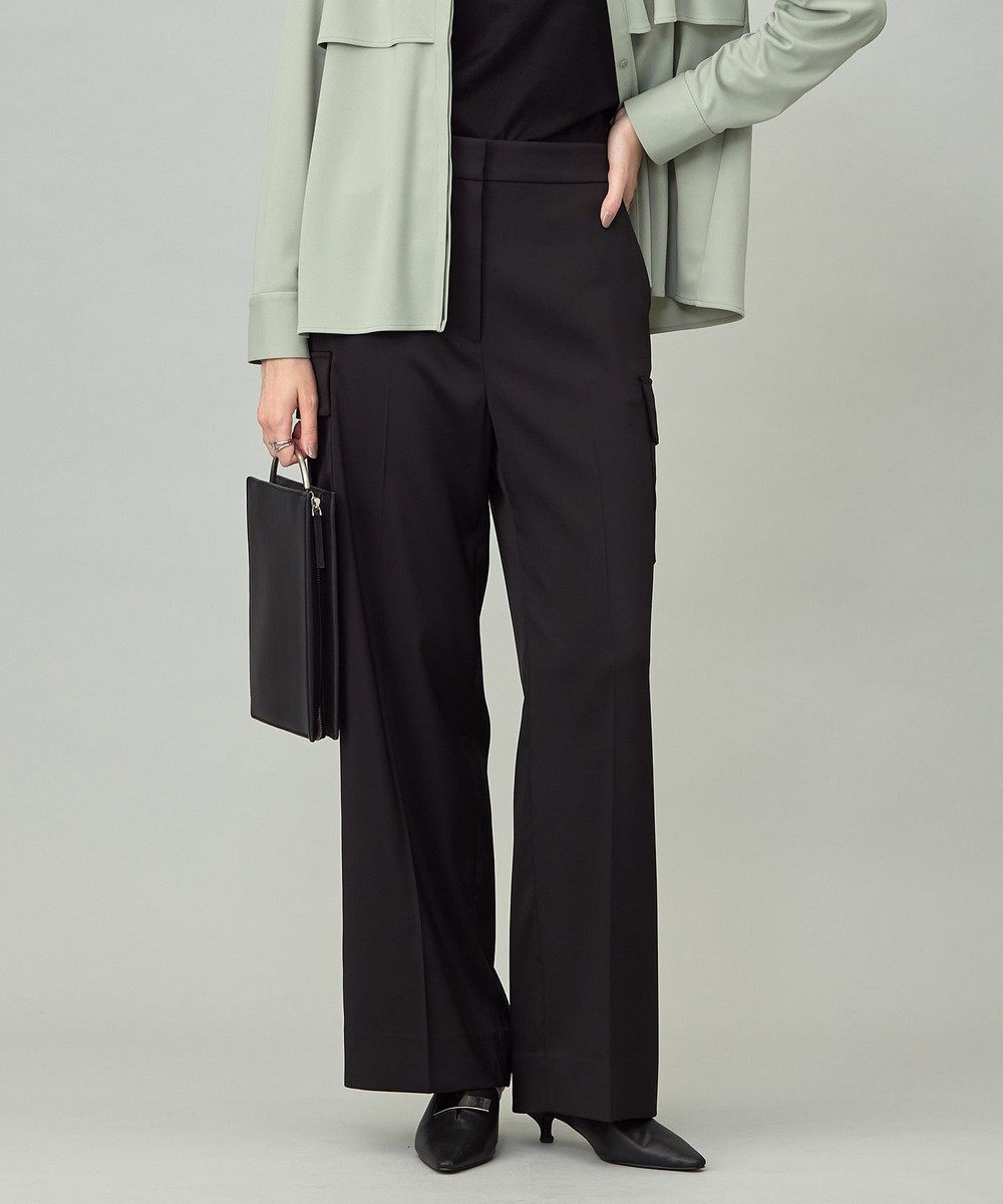 【オンワード】 ICB L(大きいサイズ)>パンツ 【スマートバック仕様・洗える】ストレッチダブルサテン カーゴパンツ ブラック 40 レディース 【オンワード】 ICB L(大きいサイズ)>パンツ 【スマートバック仕様・洗える】ストレッチダブルサテン カーゴパンツ ブラック 40 レディース