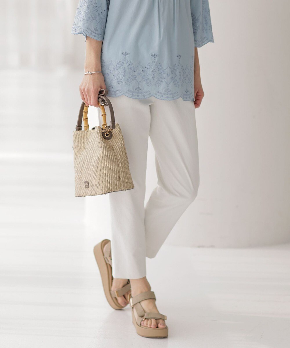 【オンワード】 J.PRESS LADIES>パンツ 【洗える・接触冷感・UVケア・吸水速乾・防透け】麻シェルドライ テーパード パンツ ナチュラル 7 レディース 【オンワード】 J.PRESS LADIES>パンツ 【洗える・接触冷感・UVケア・吸水速乾・防透け】麻シェルドライ テーパード パンツ ナチュラル 7 レディース