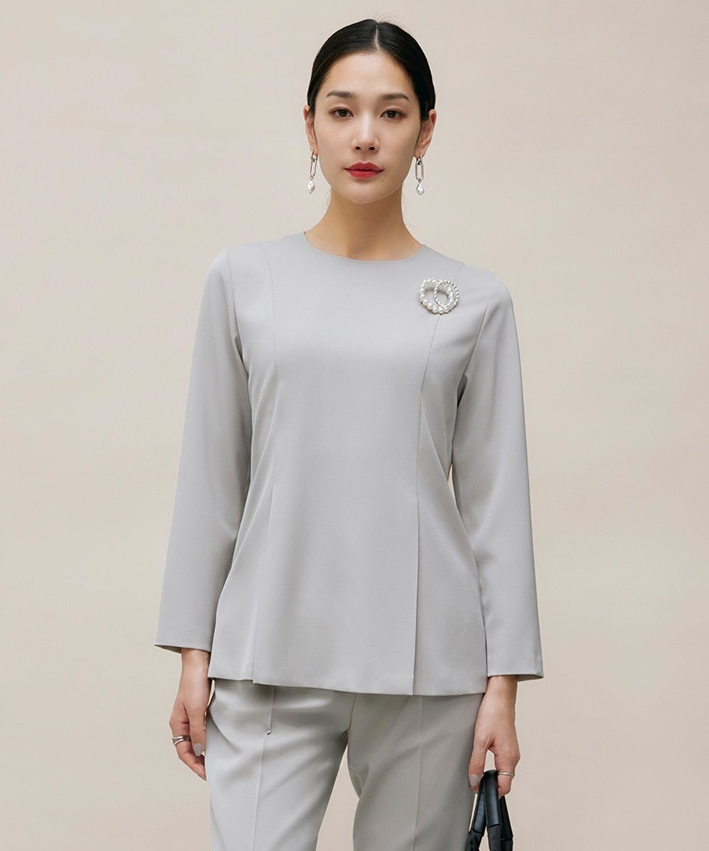 【オンワード】 ICB>トップス 【UVカット・防シワ・速乾・洗える】Fied タックデザインブラウス グレージュ 2 レディース 【オンワード】 ICB>トップス 【UVカット・防シワ・速乾・洗える】Fied タックデザインブラウス グレージュ 2 レディース