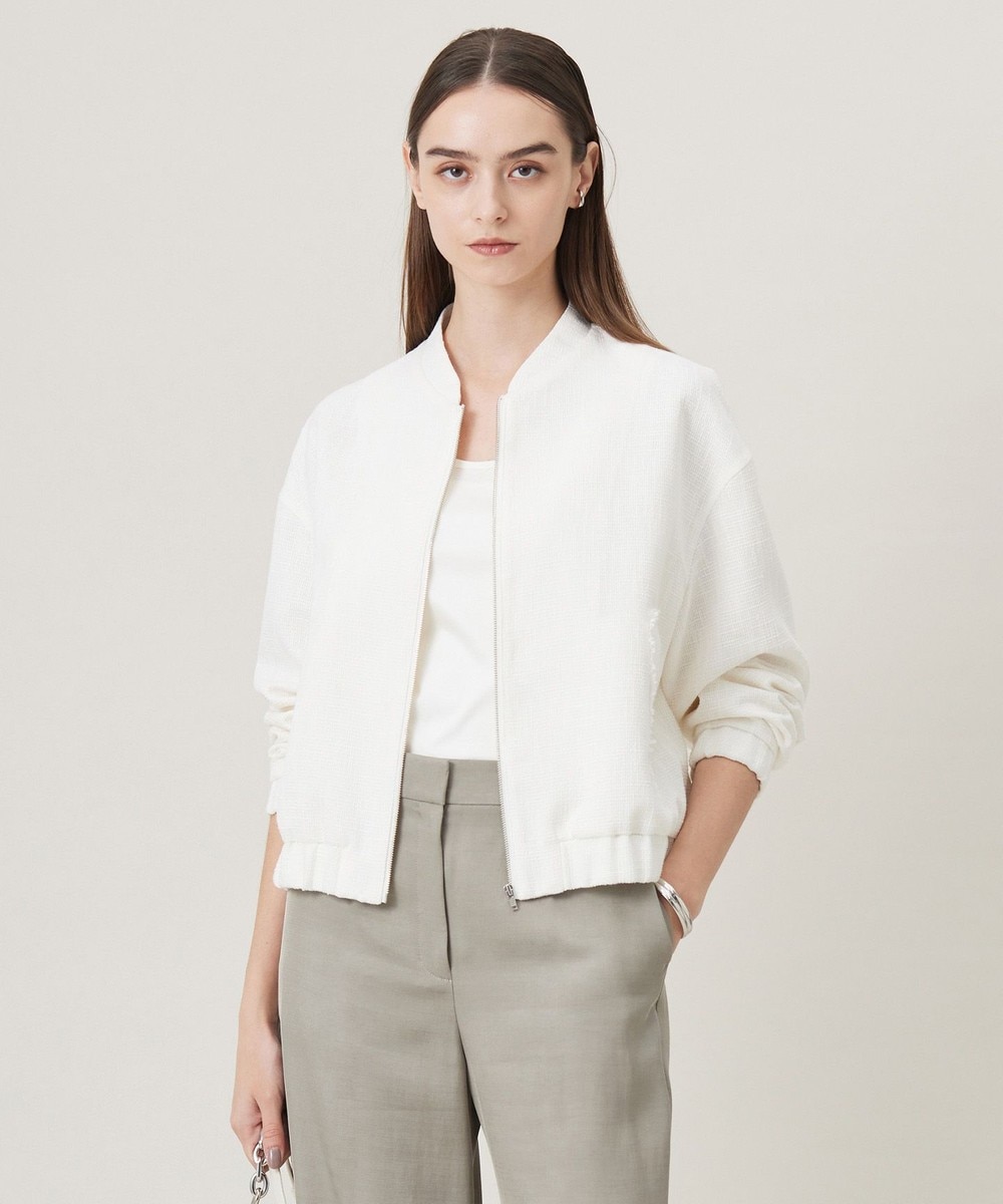 【オンワード】 ICB L(大きいサイズ)>ジャケット/アウター 【洗える】 ライトスラブツイード ブルゾン オフホワイト 46 レディース 【オンワード】 ICB L(大きいサイズ)>ジャケット/アウター 【洗える】 ライトスラブツイード ブルゾン オフホワイト 46 レディース