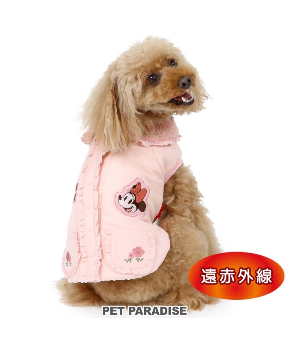 PET PARADISE>ペットグッズ 犬 服 秋冬 遠赤外線 ディズニー ミニーマウス 綿入 ベスト 【小型犬】 ピンク（淡） ３Ｓ