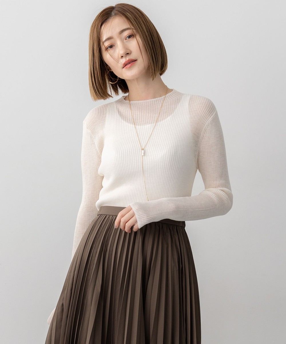 【オンワード】 23区 L(大きいサイズ)>トップス 【洗える】シアーリブハイネック ニット アイボリー 48 レディース 【オンワード】 23区 L(大きいサイズ)>トップス 【洗える】シアーリブハイネック ニット アイボリー 48 レディース