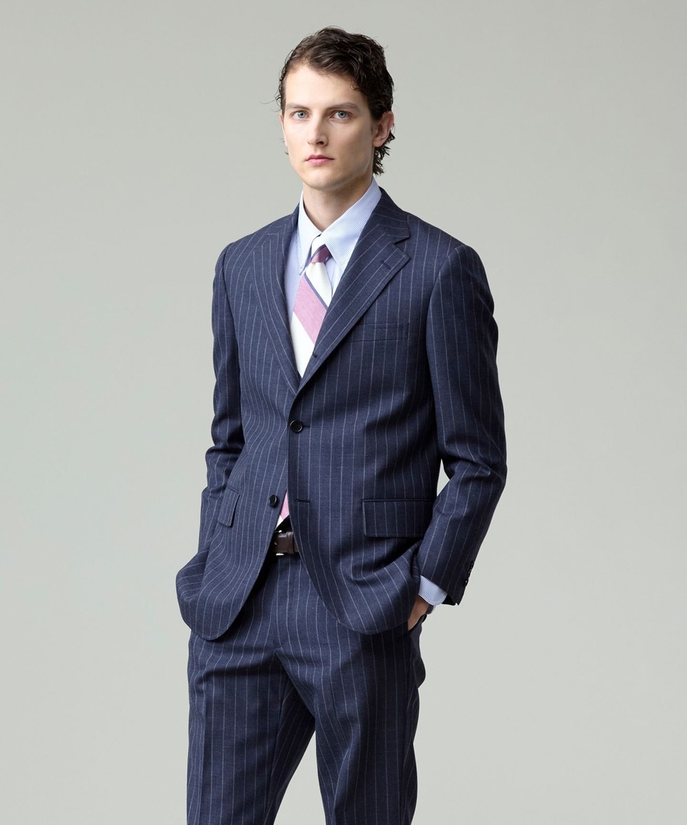 【オンワード】 J.PRESS MEN>スーツ/ネクタイ 【WEB・一部店舗限定】チョークストライプ スーツ ダルブルー AB6 メンズ 【オンワード】 J.PRESS MEN>スーツ/ネクタイ 【WEB・一部店舗限定】チョークストライプ スーツ ダルブルー AB6 メンズ