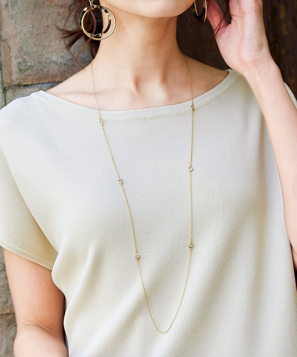 【日本製】どんなスタイルにも合わせやすいクリスタルネックレス