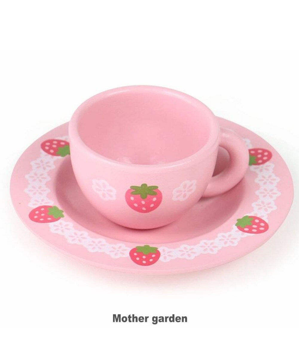 ＜オンワード＞Mother garden>おもちゃ マザーガーデン ままごと 野いちご 木のおもちゃ カップ＆お皿 ピンク（淡） - キッズ