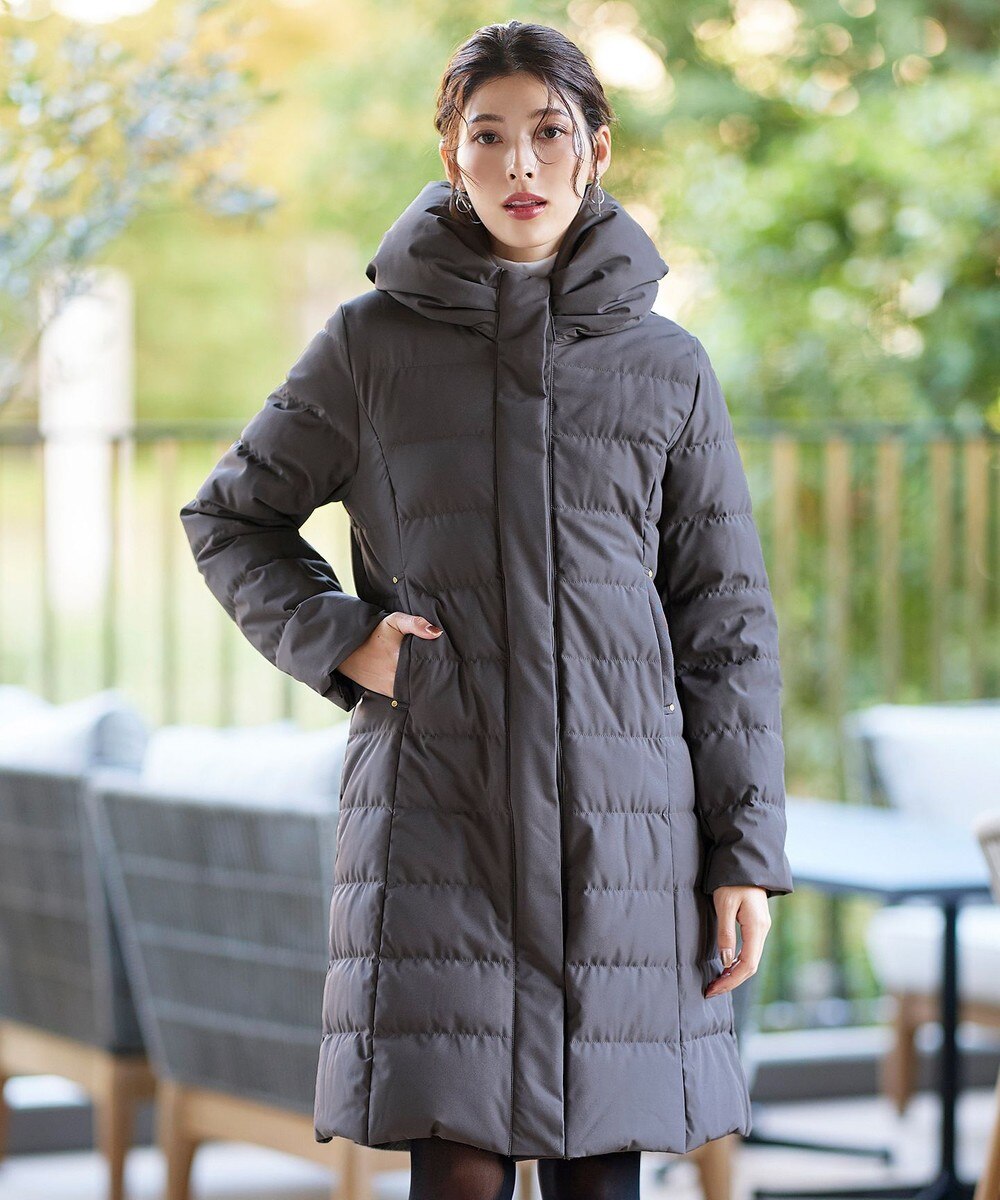 【ダウン70%撥水加工】スタンドカラーダウンコート
