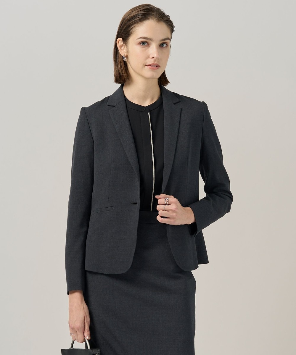 【オンワード】 ICB L(大きいサイズ)>ジャケット/アウター 【UVカット・洗える】ウール2WAYストレッチ テーラードジャケット チャコール 40 レディース 【オンワード】 ICB L(大きいサイズ)>ジャケット/アウター 【UVカット・洗える】ウール2WAYストレッチ テーラードジャケット チャコール 40 レディース