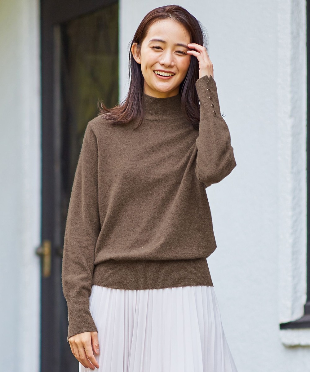 【オンワード】 J.PRESS LADIES>トップス 【洗える】AIR WOOL ハイネック ニット ダルブルー L レディース 【送料無料】