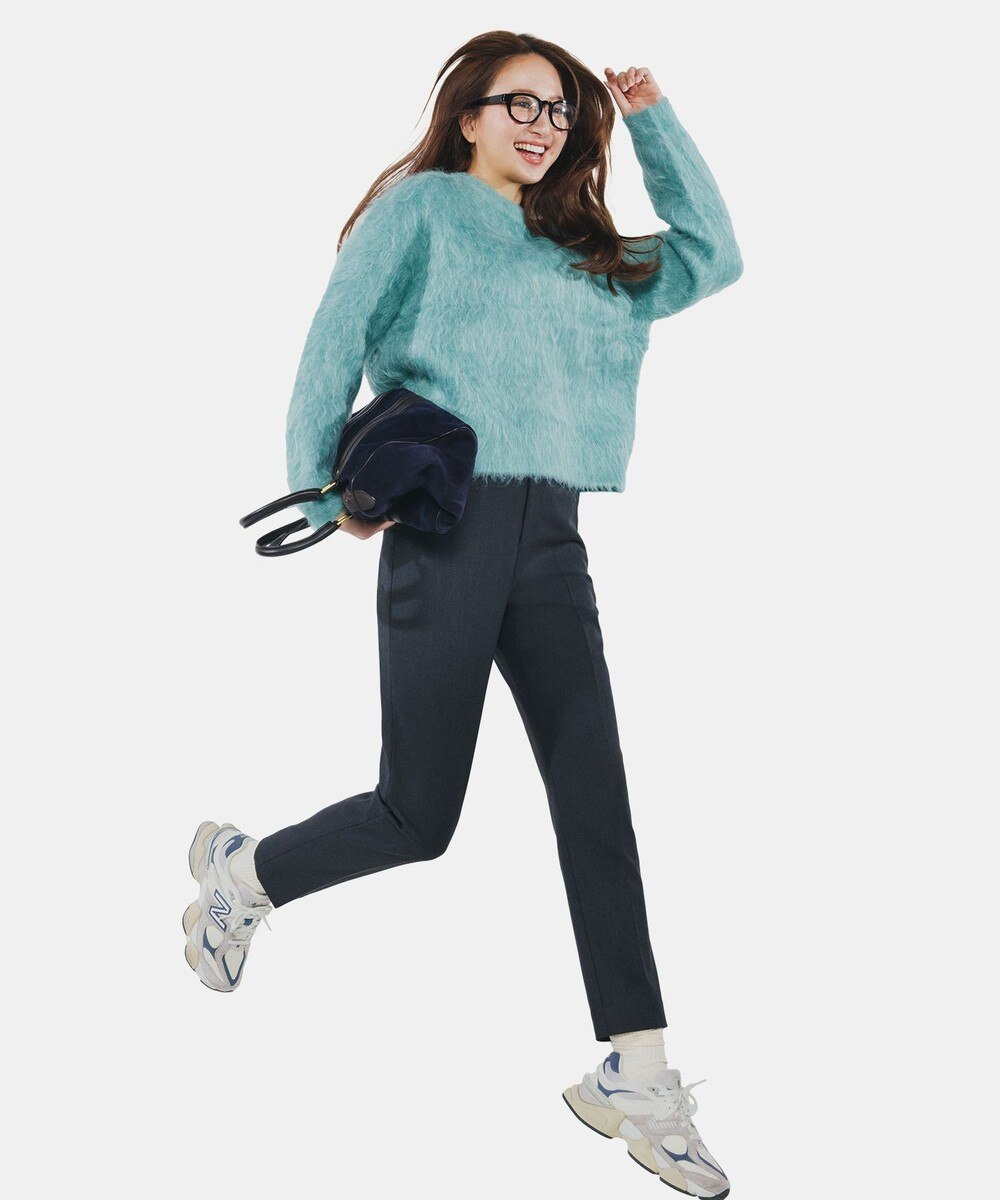 【オンワード】 UNFILO>パンツ 【ウエストゴム/14サイズ展開】beauty warm pants テーパード チャコール MS レディース