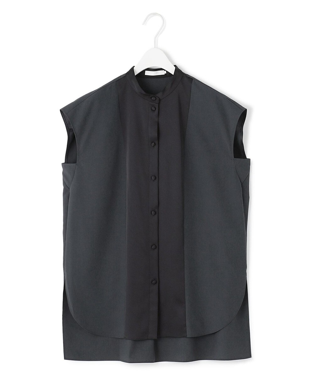 【オンワード】 ICB L（大きいサイズ）>トップス 【WEB＆一部店舗限定】 AiryTypewriter ノースリーブブラウス ネイビー×ブラック 46 レディース