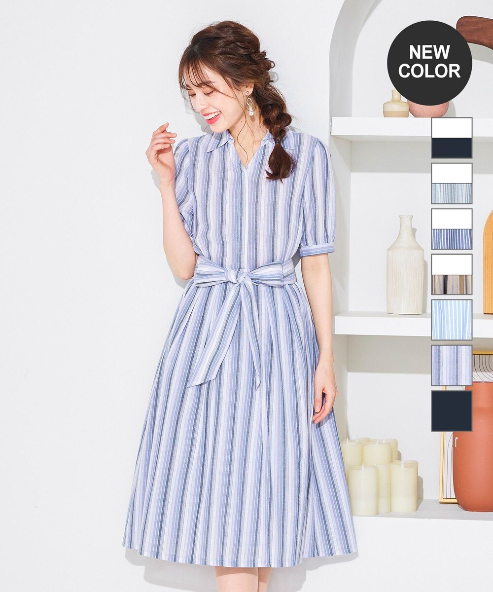 【洗える】小顔効果も叶えるスキッパーシャツワンピース