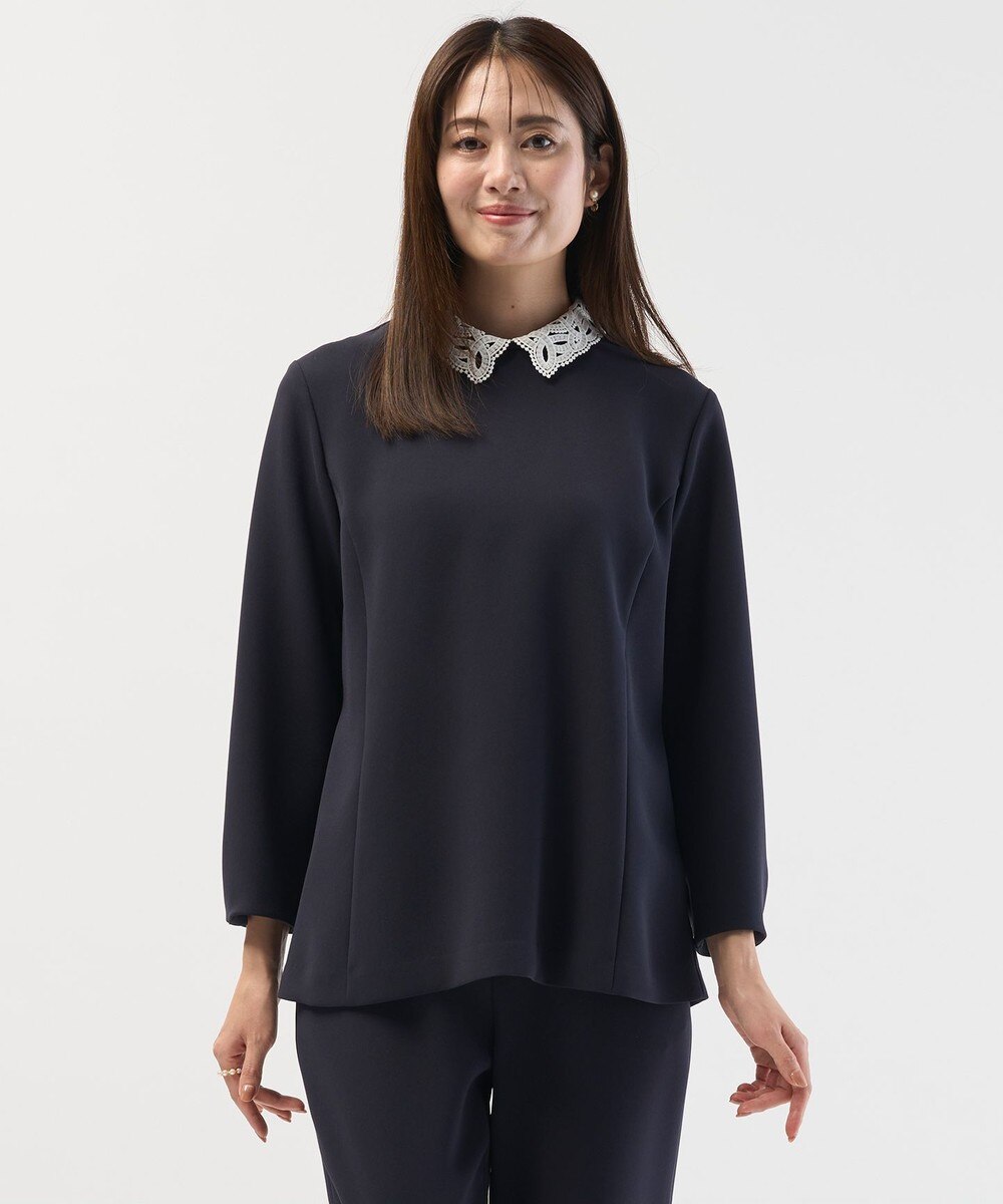 【オンワード】 J.PRESS LADIES>トップス 【セットアップ対応・2way】セラテリーダブルクロス ブラウス ネイビー 11 レディース