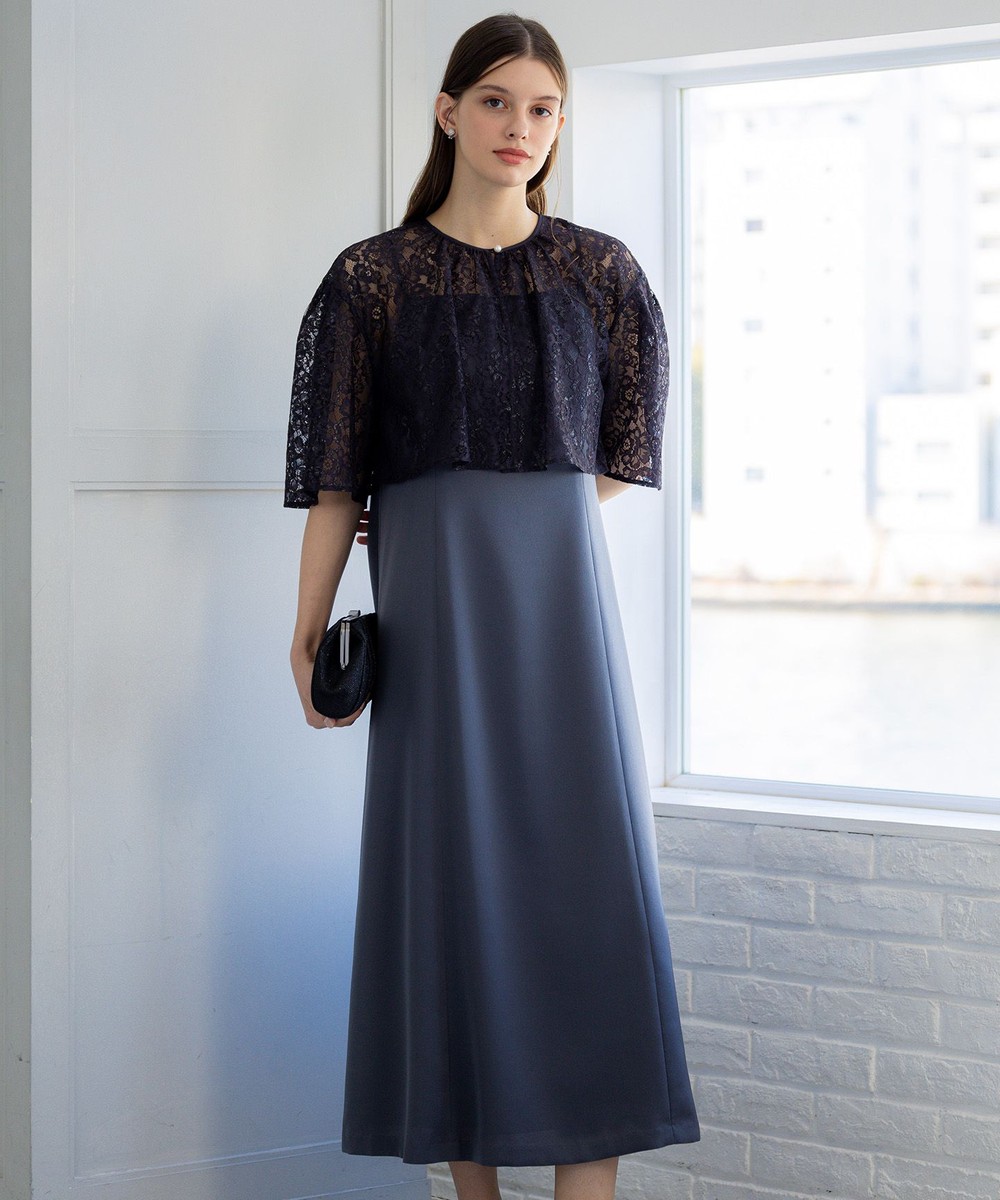 【オンワード】 23区 L(大きいサイズ)>ワンピース 【APPLAUDIR】ブライトフラワーレースコンビ ドレス グレー 44 レディース 【オンワード】 23区 L(大きいサイズ)>ワンピース 【APPLAUDIR】ブライトフラワーレースコンビ ドレス グレー 44 レディース