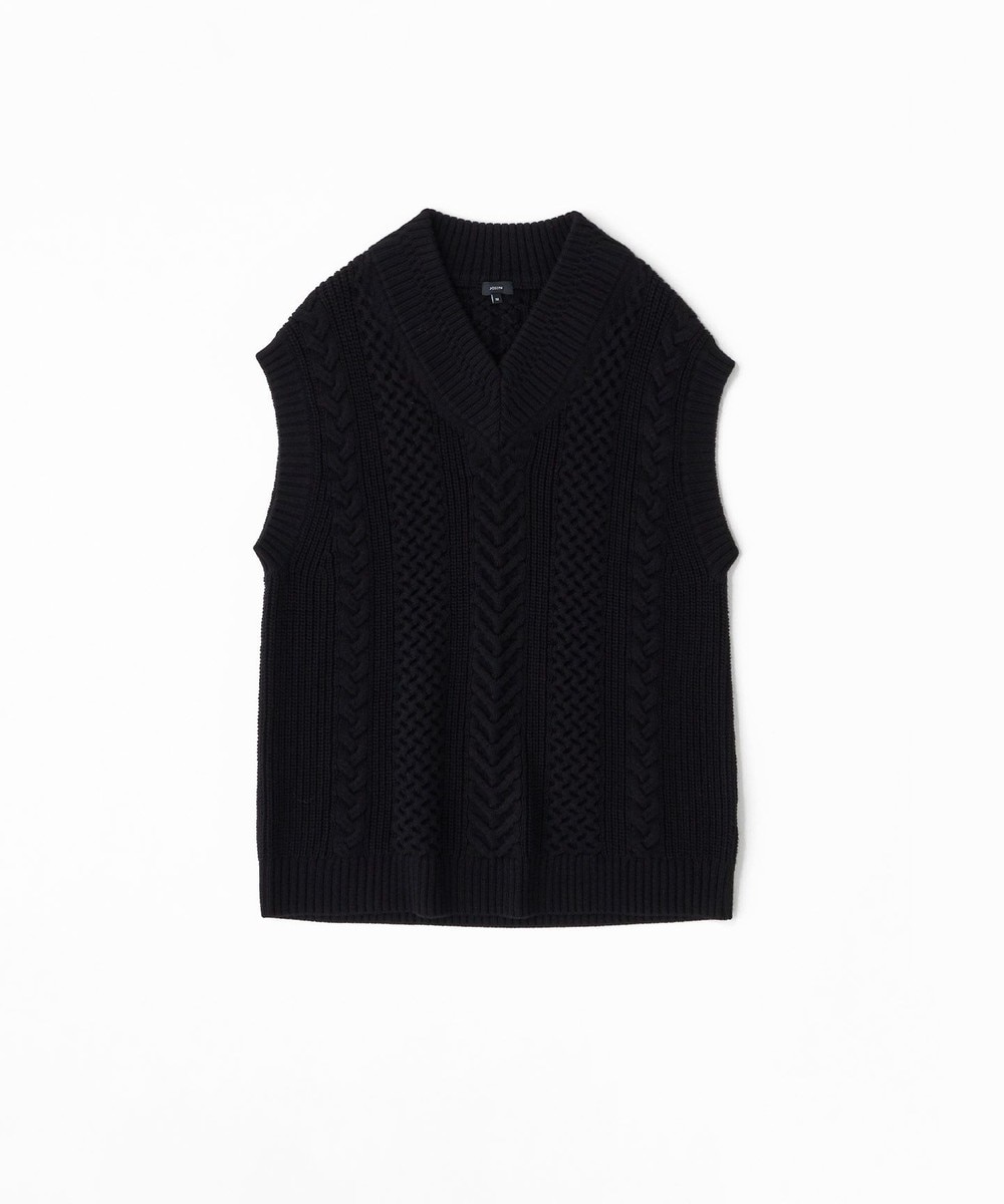 【オンワード】 JOSEPH MEN>トップス 【GLOBAL LINE】CABLE KNIT VEST ブラック M メンズ 【送料無料】