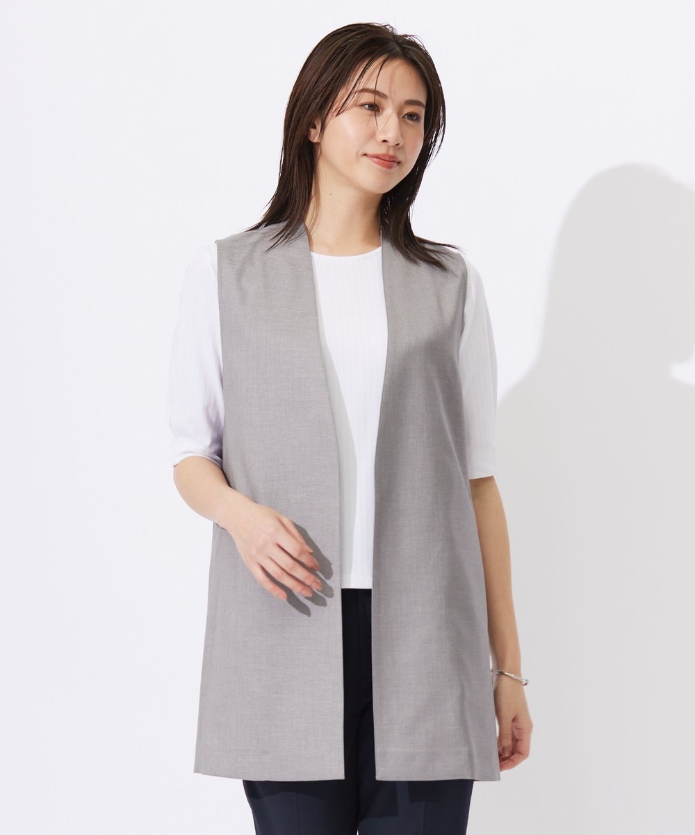 【オンワード】 J.PRESS LADIES>ジャケット/アウター 【セットアップ対応・洗える・UVケア・速乾】 OXIJEWELストレッチ ジレ ライトグレー F レディース 【オンワード】 J.PRESS LADIES>ジャケット/アウター 【セットアップ対応・洗える・UVケア・速乾】 OXIJEWELストレッチ ジレ ライトグレー F レディース