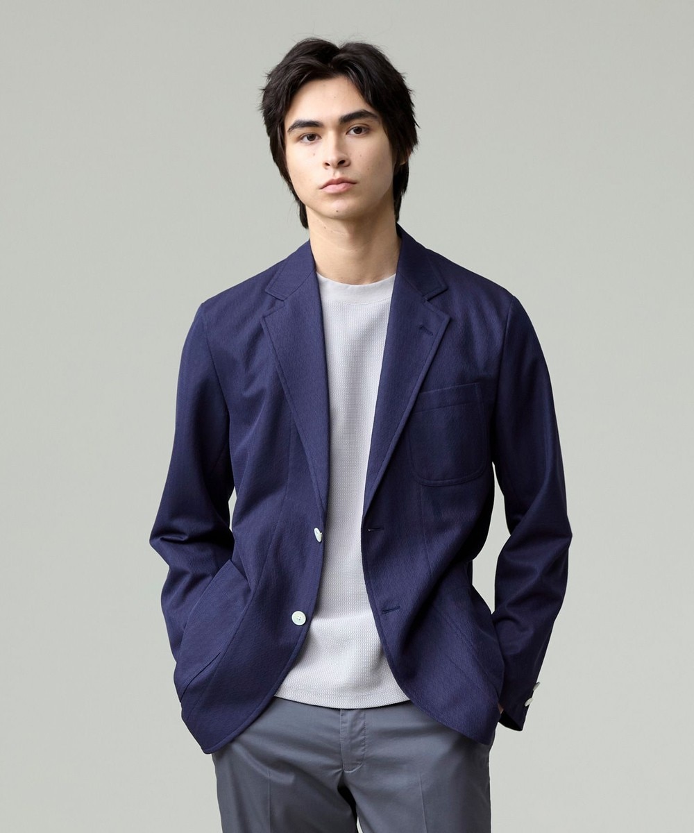 【オンワード】 J.PRESS MEN>ジャケット/アウター シャツの軽快さ×ジャケットの上品さ【 盛夏対応 / 軽量 / 洗える / 高通気性】千鳥レース サマージャケット ネイビー XL メンズ 【オンワード】 J.PRESS MEN>ジャケット/アウター シャツの軽快さ×ジャケットの上品さ【 盛夏対応 / 軽量 / 洗える / 高通気性】千鳥レース サマージャケット ネイビー XL メンズ