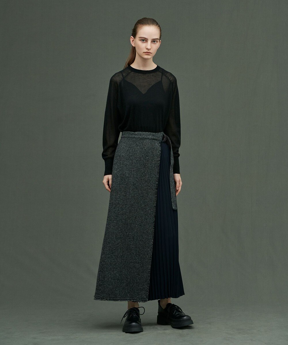 【オンワード】 uncrave>スカート フリンジツイード スカート グレー 1 レディース 【送料無料】