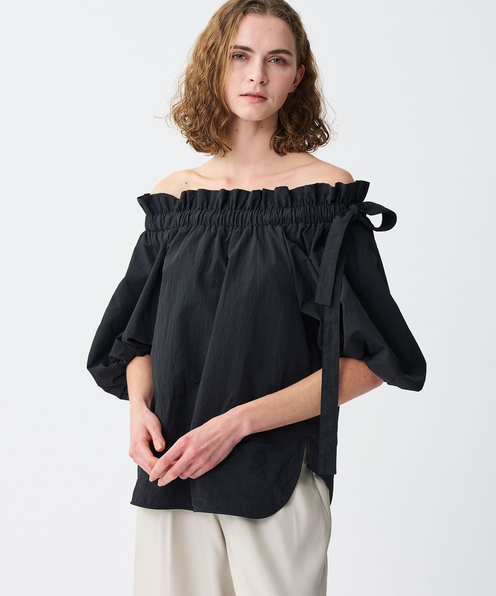 【オンワード】 uncrave>トップス 【撥水・洗濯機洗い可】ライトプルーフナイロン オフショルブラウス ブラック F レディース 【オンワード】 uncrave>トップス 【撥水・洗濯機洗い可】ライトプルーフナイロン オフショルブラウス ブラック F レディース