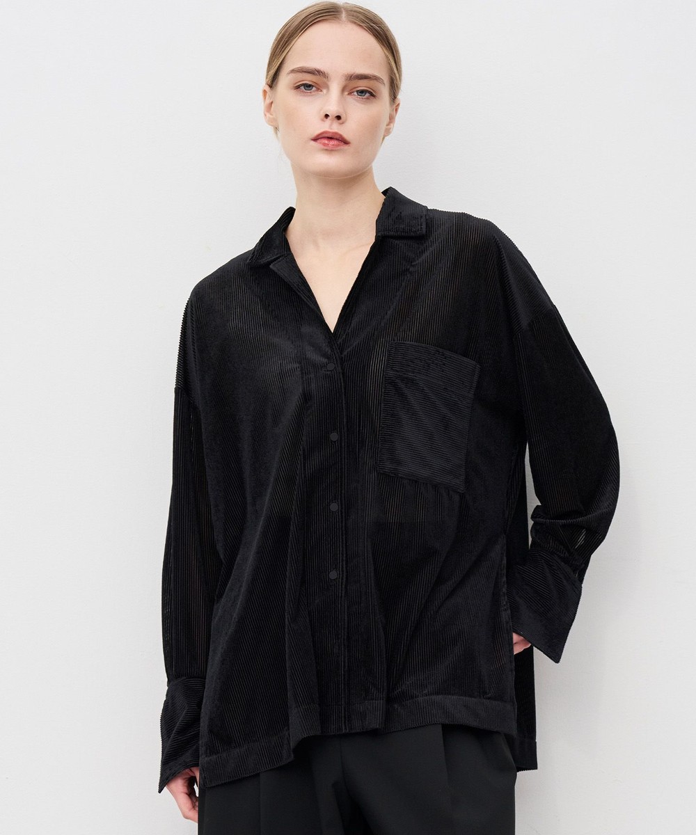 【オンワード】 uncrave>トップス 【洗濯機洗い可】シアーベロアリブ シャツ ブラック F レディース 【オンワード】 uncrave>トップス 【洗濯機洗い可】シアーベロアリブ シャツ ブラック F レディース