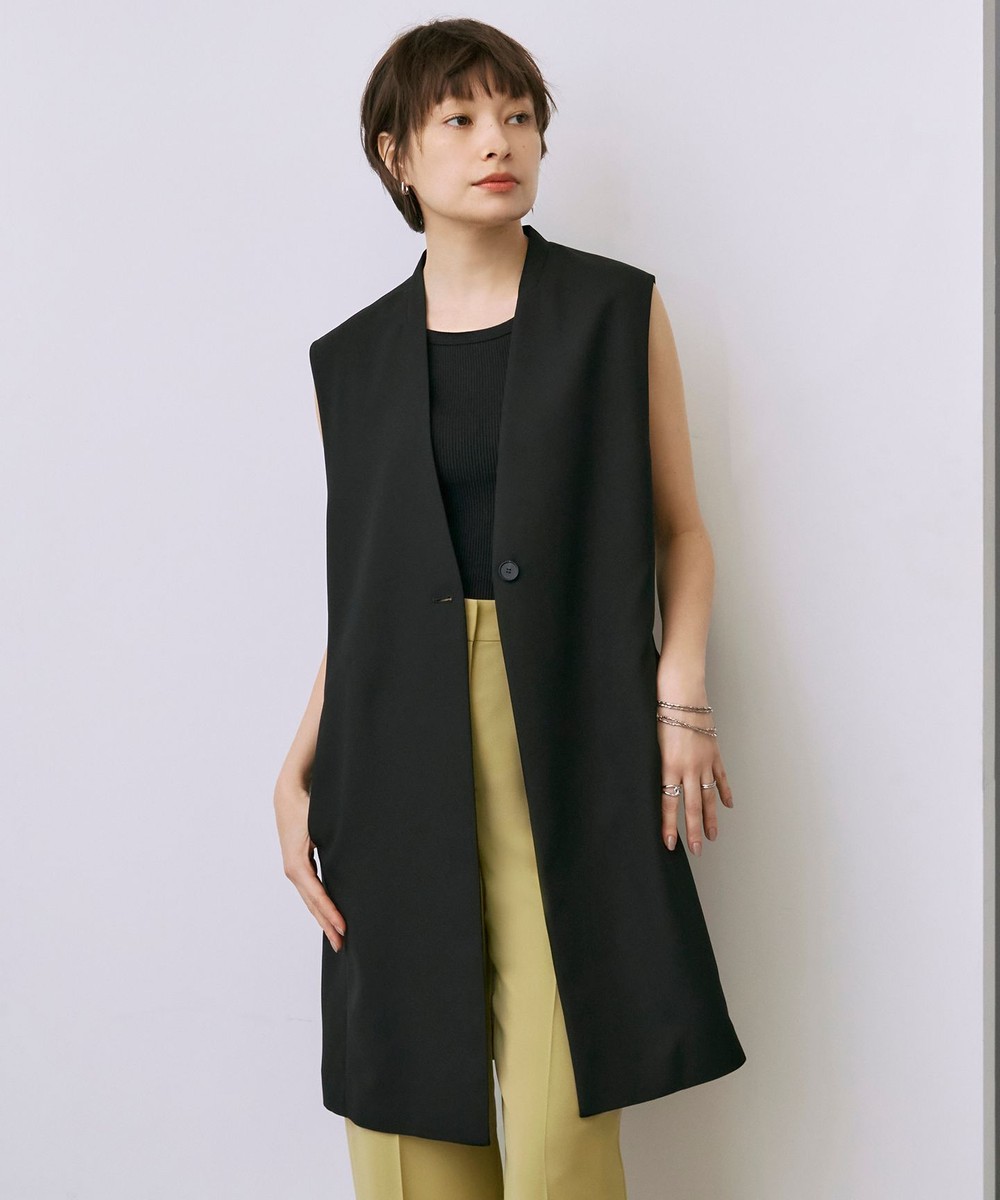 【オンワード】 ICB L(大きいサイズ)>トップス 【UVケア・接触冷感・速乾・防シワ・洗える】 FluidBackSatin ジレ ブラック 42 レディース 【オンワード】 ICB L(大きいサイズ)>トップス 【UVケア・接触冷感・速乾・防シワ・洗える】 FluidBackSatin ジレ ブラック 42 レディース