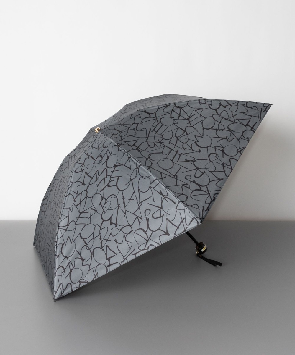 AURORA>ファッション雑貨 Beaurance ビューランス モノグラム柄 晴雨兼用傘 (折り畳み傘) 日傘 チャコールグレー FREE レディース 【送料無料】