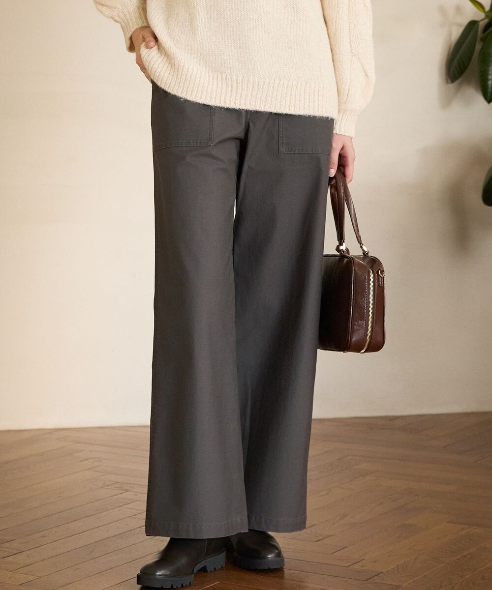 【オンワード】 23区 S（小さいサイズ）>パンツ 【SLOW/一部店舗限定】ミリタリーボトム ベイカーパンツ グレー 34 レディース