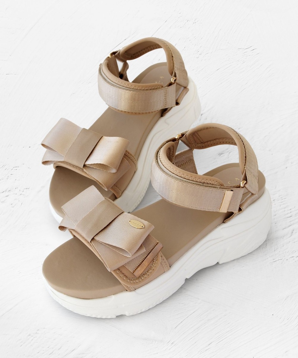 【オンワード】 TOCCA>シューズ RIBBON KNOT SPORTS SANDALS サンダル ベージュ M レディース 【オンワード】 TOCCA>シューズ RIBBON KNOT SPORTS SANDALS サンダル ベージュ M レディース