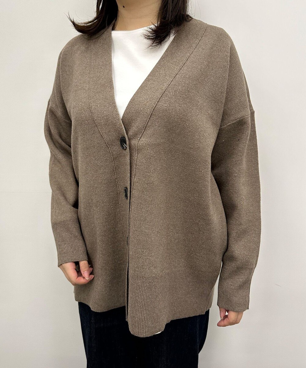 【軽量】コットンミックスニット カーディガン