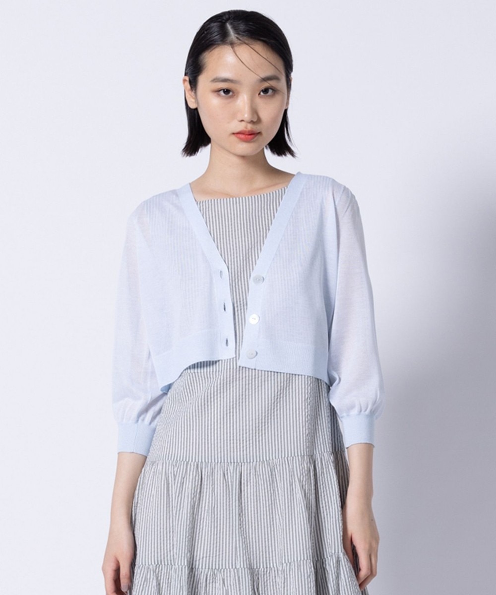 【オンワード】 TOCCA>トップス 【美人百花掲載】【洗える】SHEER BUBBLE KNIT ニットカーディガン ブルー M レディース 【オンワード】 TOCCA>トップス 【美人百花掲載】【洗える】SHEER BUBBLE KNIT ニットカーディガン ブルー M レディース