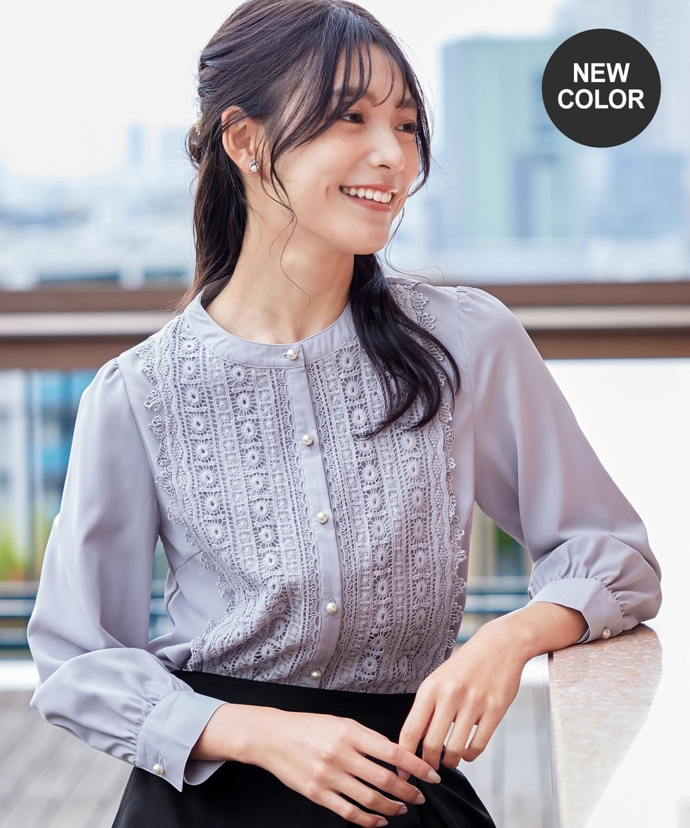 【新色追加・洗える】レースブラウス