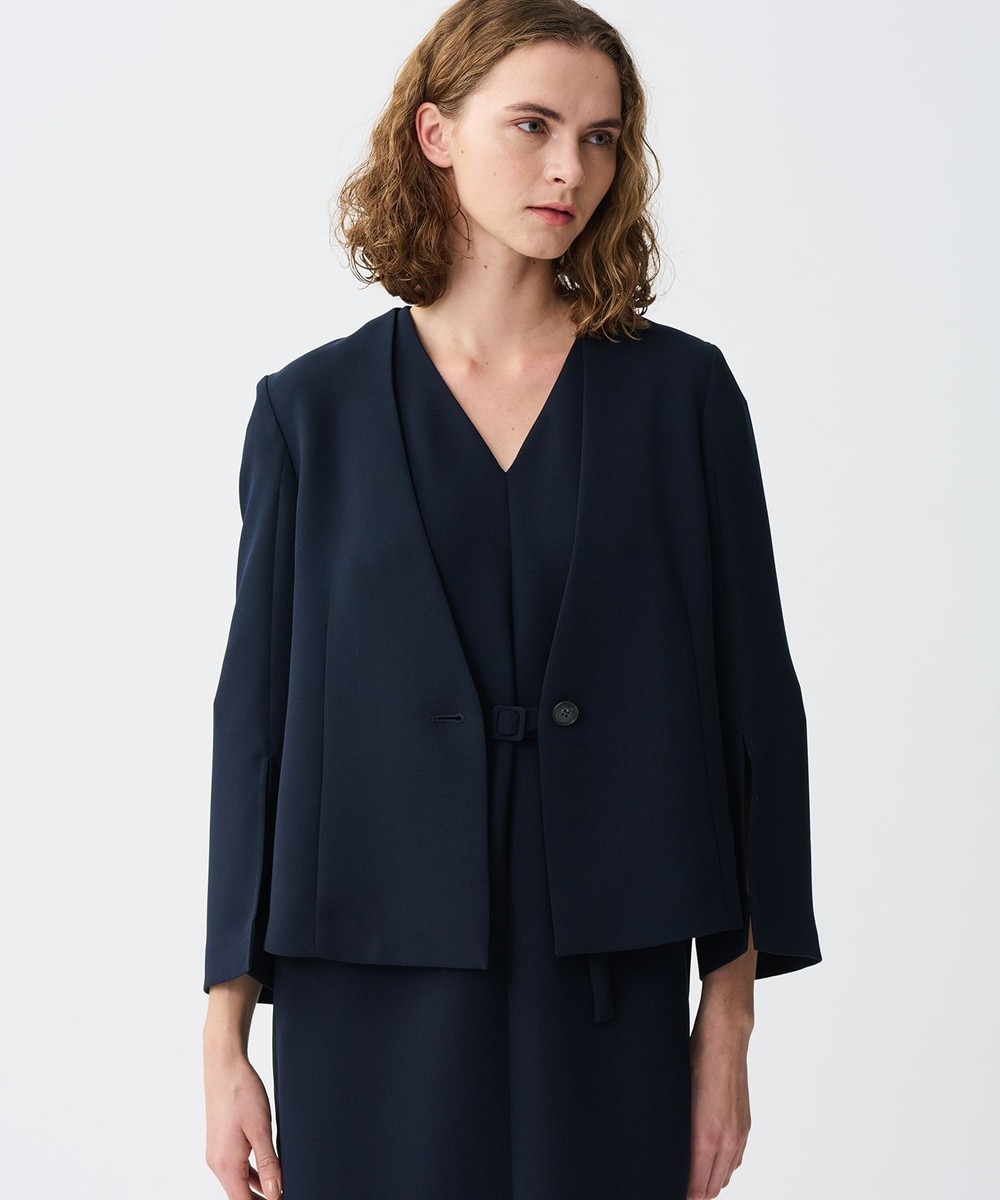 【オンワード】 uncrave>ジャケット/アウター 【防シワ・洗濯機洗い可】ウォッシャブル ダブルクロス スリットスリーブジャケット ネイビー 1 レディース 【オンワード】 uncrave>ジャケット/アウター 【防シワ・洗濯機洗い可】ウォッシャブル ダブルクロス スリットスリーブジャケット ネイビー 1 レディース