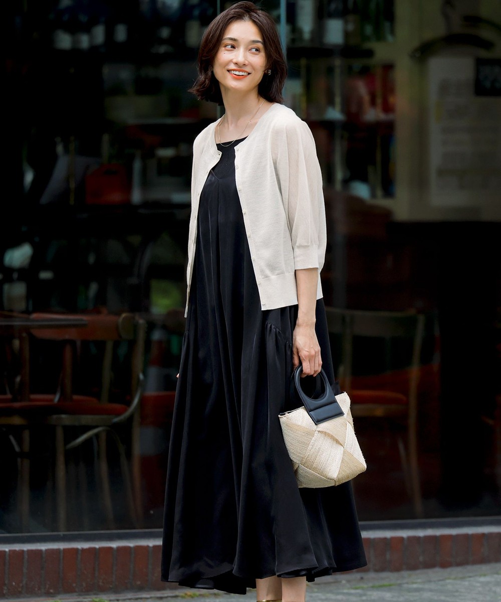 【オンワード】 23区>ワンピース 【接触冷感性】フィブリルツイル キャミソールフレアワンピース ブラック 38 レディース 【オンワード】 23区>ワンピース 【接触冷感性】フィブリルツイル キャミソールフレアワンピース ブラック 38 レディース