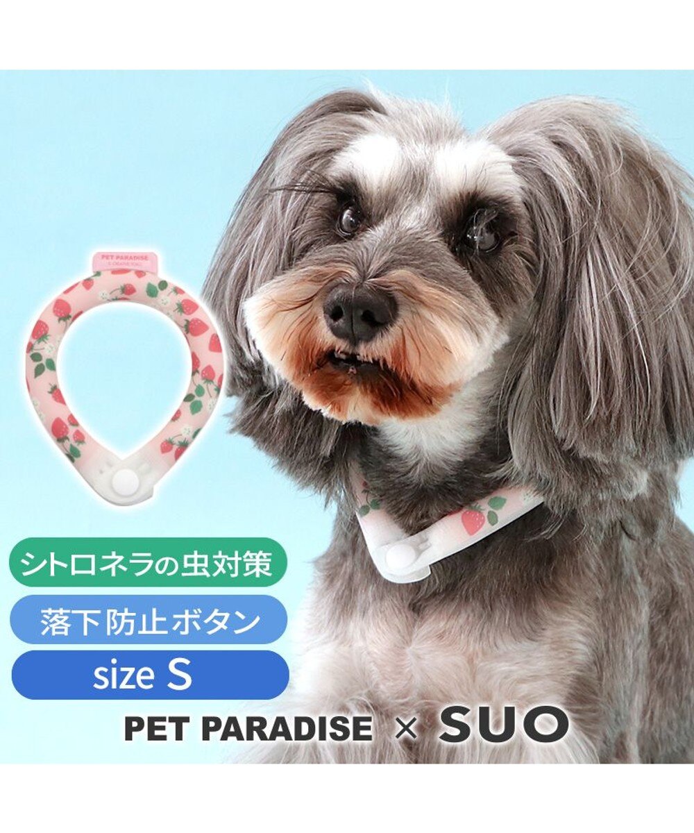 【オンワード】 PET PARADISE>ペットグッズ ペットパラダイス 28℃クールリング SUO 《いちご柄》 〔Ｓ〕 小型犬 いちご Ｓ