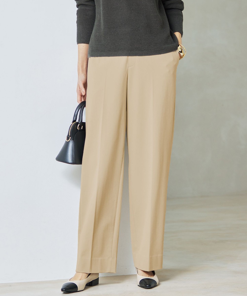 【オンワード】 自由区>パンツ 【洗える】ライトフィールジャージーワイドストレート パンツ ベージュ 38 レディース 【オンワード】 自由区>パンツ 【洗える】ライトフィールジャージーワイドストレート パンツ ベージュ 38 レディース