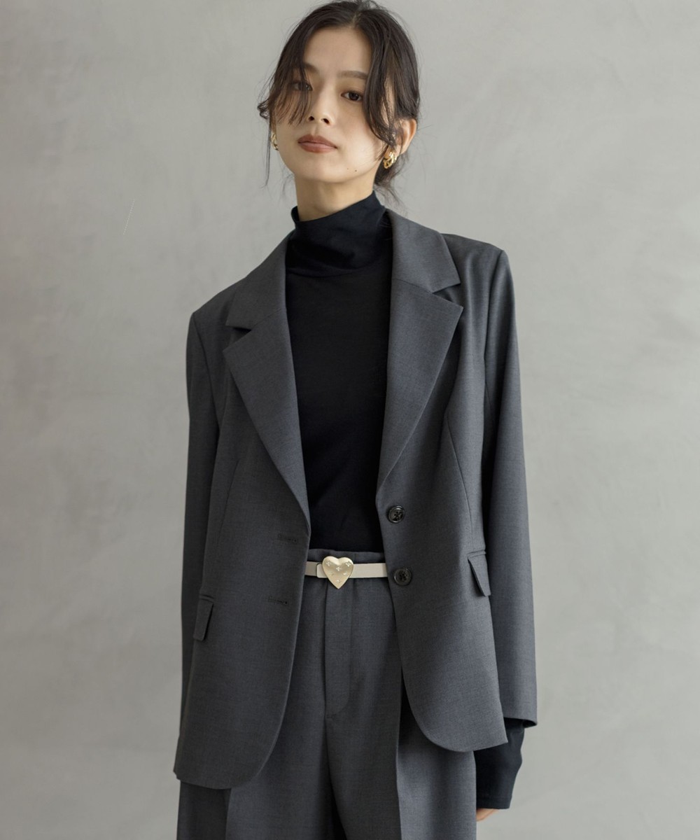 【オンワード】 組曲>ジャケット/アウター 【加藤ローサさん着用】ハンサムツイル ジャケット チャコールグレー 2 レディース 【オンワード】 組曲>ジャケット/アウター 【加藤ローサさん着用】ハンサムツイル ジャケット チャコールグレー 2 レディース