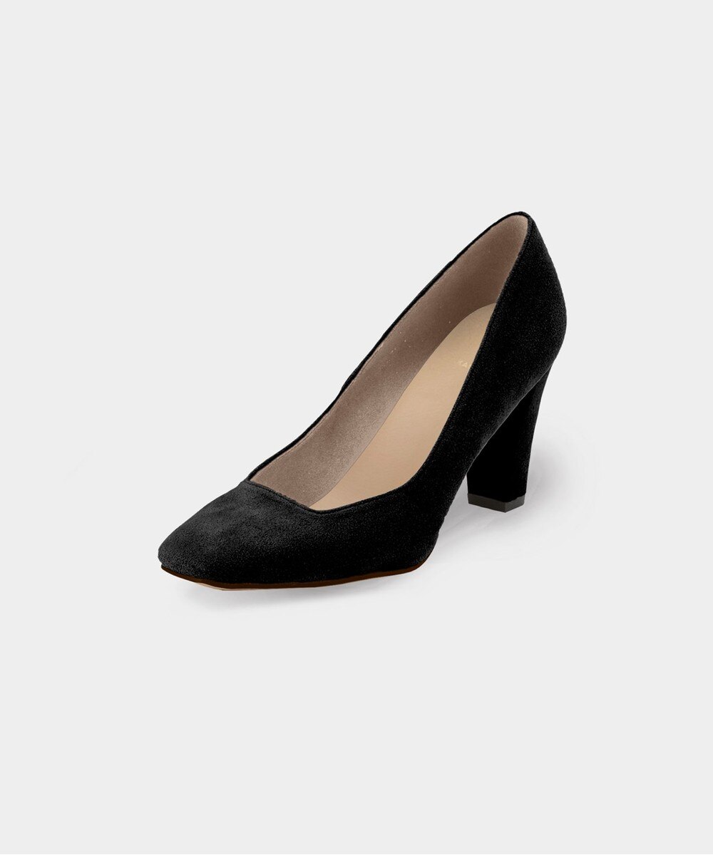 【オンワード】 KASHIYAMA Women's shoes>シューズ 【受注生産】スエードスクエアパンプス(7.5cm) ブラック 25.0cm レディース