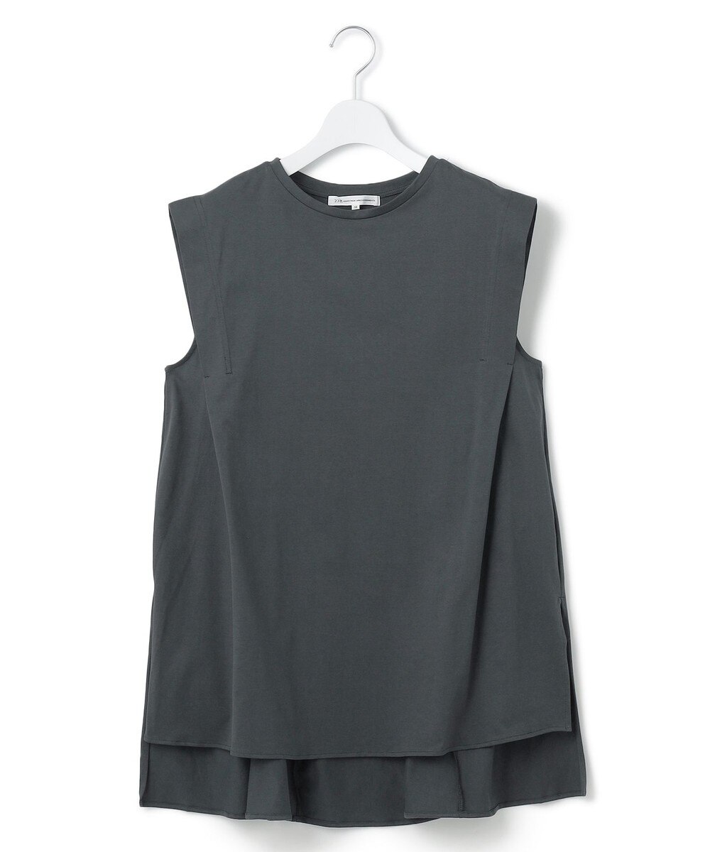 【オンワード】 23区 L（大きいサイズ）>トップス 【洗える】コンパクトヤーン フレアデザイン ノースリーブ カットソー グレー 44 レディース