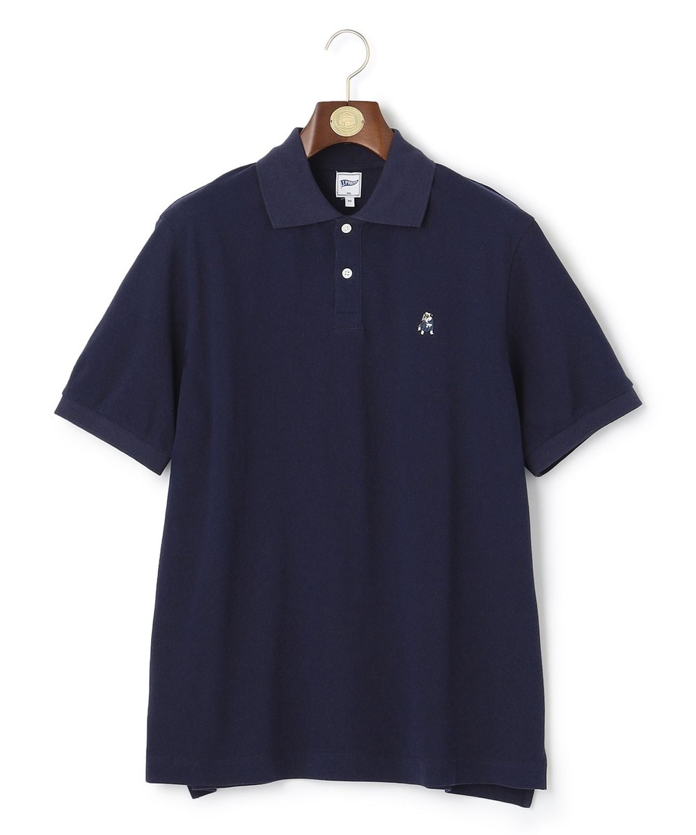 ＜オンワード＞J.PRESS MEN>トップス 【Pennant Label】Garment Dyed Polo Shirt / Bulldog ネイビー S メンズ 【送料無料】