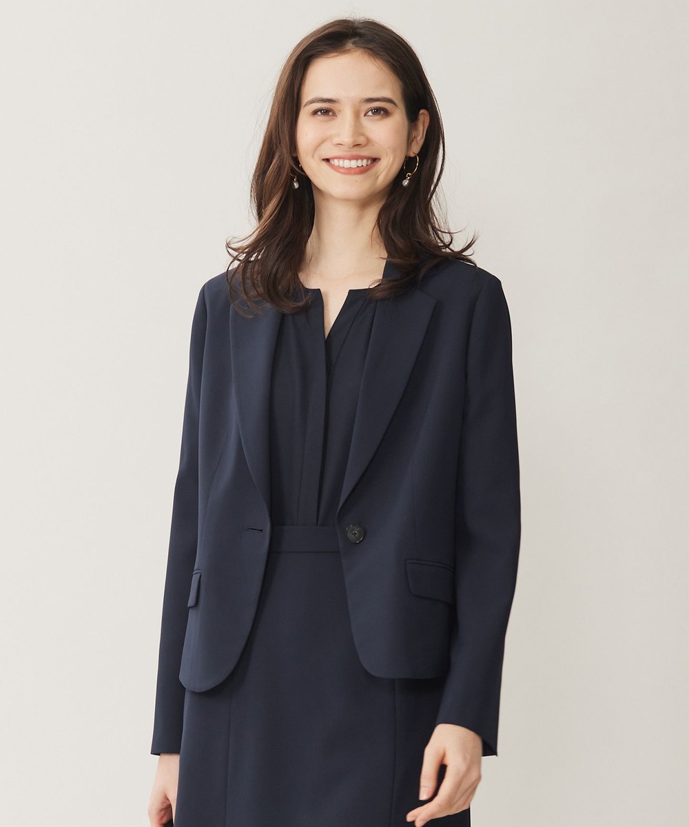 【オンワード】 自由区>ジャケット/アウター 【セットアップ対応・UVカット・接触冷感・洗える】ライトストレッチテーラード ジャケット ネイビー 36 レディース 【オンワード】 自由区>ジャケット/アウター 【セットアップ対応・UVカット・接触冷感・洗える】ライトストレッチテーラード ジャケット ネイビー 36 レディース