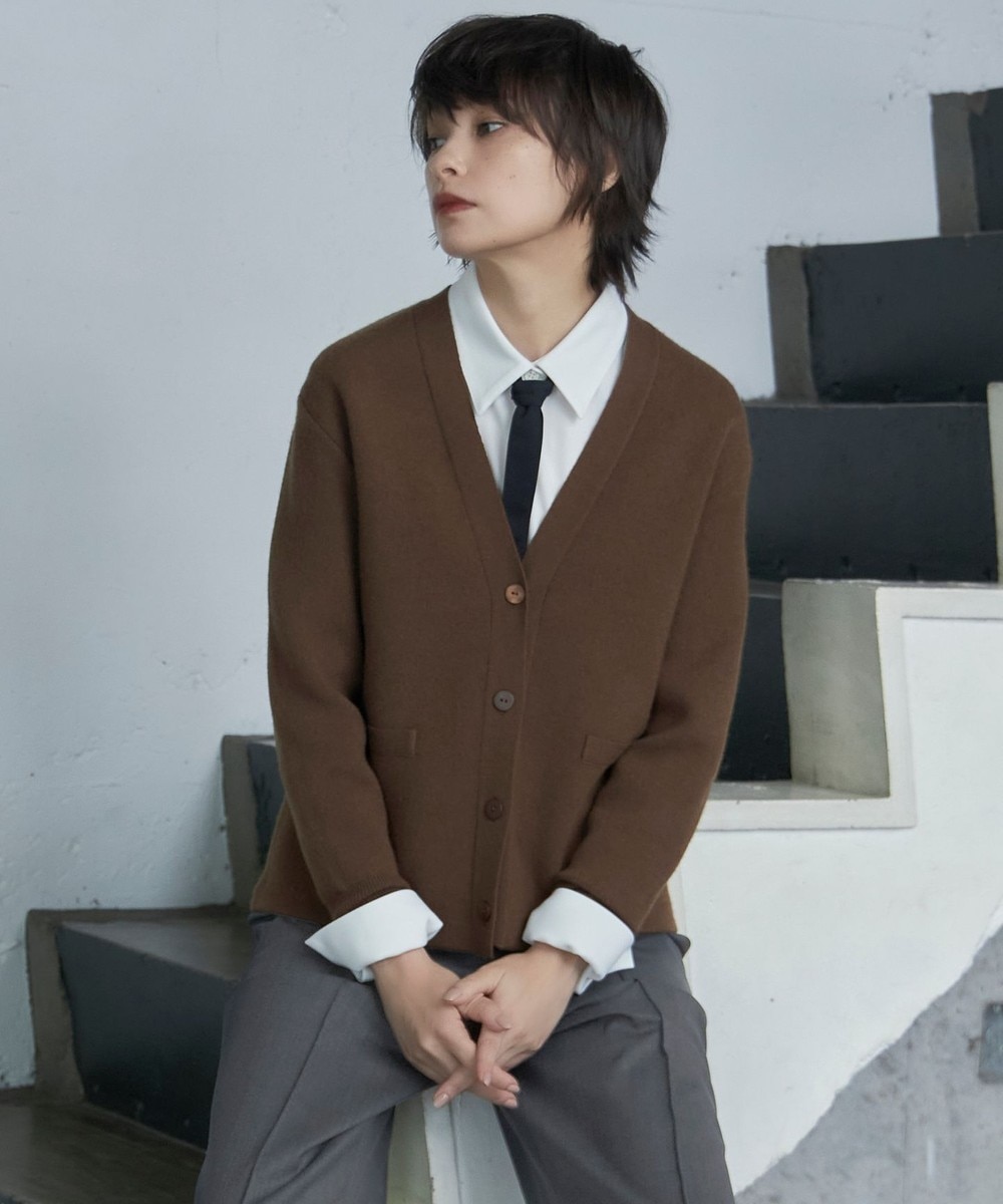 【オンワード】 ICB>トップス 【洗える】ソフトカシミヤミックス Vネックニットカーディガン コーヒー XS レディース 【オンワード】 ICB>トップス 【洗える】ソフトカシミヤミックス Vネックニットカーディガン コーヒー XS レディース