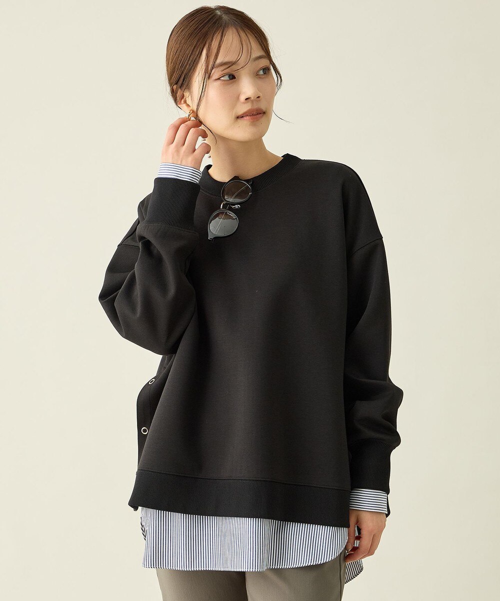 【オンワード】 ANY>トップス サイドドットダンボールトレーナー ブラック F レディース 【オンワード】 ANY>トップス サイドドットダンボールトレーナー ブラック F レディース