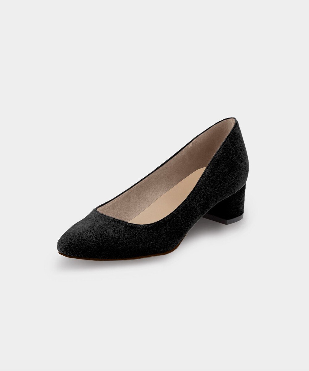 【オンワード】 KASHIYAMA Women's shoes>シューズ 【受注生産】スエードラウンドパンプス(3.5cm) ブラック 23.0cm レディース