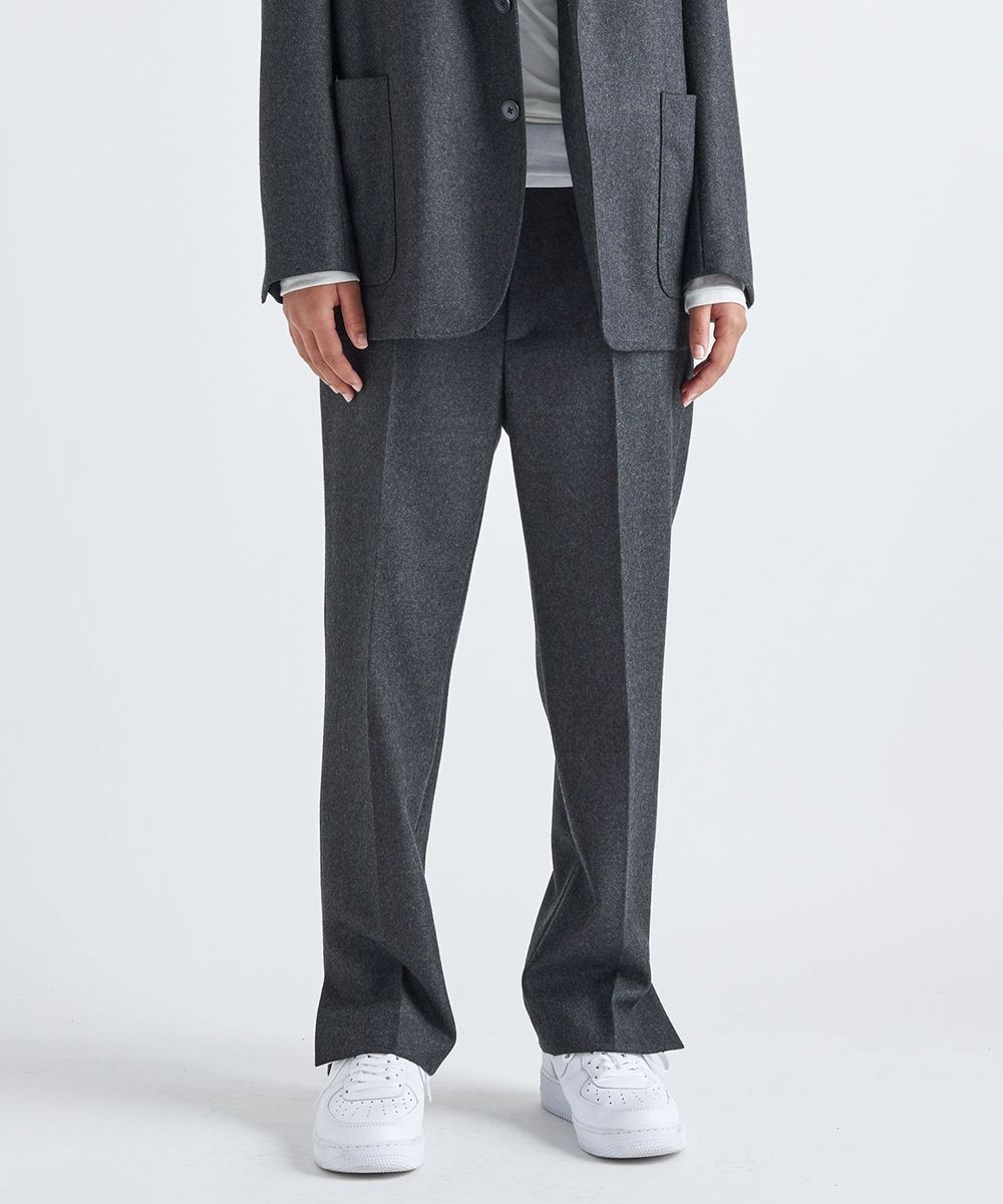 【オンワード】 ATON>パンツ WOOL FLANNEL ストレートパンツ NAVY 01 レディース 【送料無料】